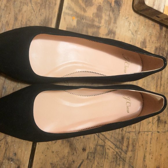 J. Crew Pointed Toe Suede Black Flats - Picture 3 of 4